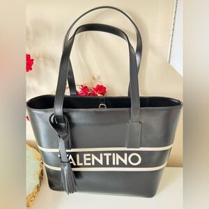Valentino by Mario Valentino  Prince Lavoro Black Leather Tote / Shoulder Bag.